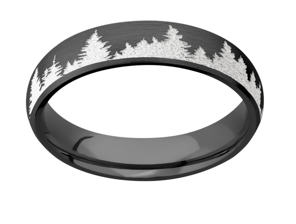 Forest Tree Ring for Her - Zirconium 5mm 