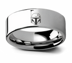 Mandalorian Ring with Boba Fett Helmet - Tungsten 