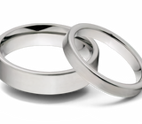 Matching Titanium Ring Set with Brush Finish 