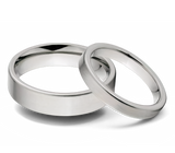Matching Titanium Ring Set with Brush Finish 