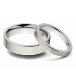 Matching Titanium Ring Set with Brush Finish 