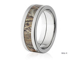 Realtree Wedding Ring 8mm Titanium in Brush Finish - Pick Pattern 