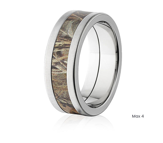 Realtree Wedding Ring 8mm Titanium in Brush Finish - Pick Pattern 