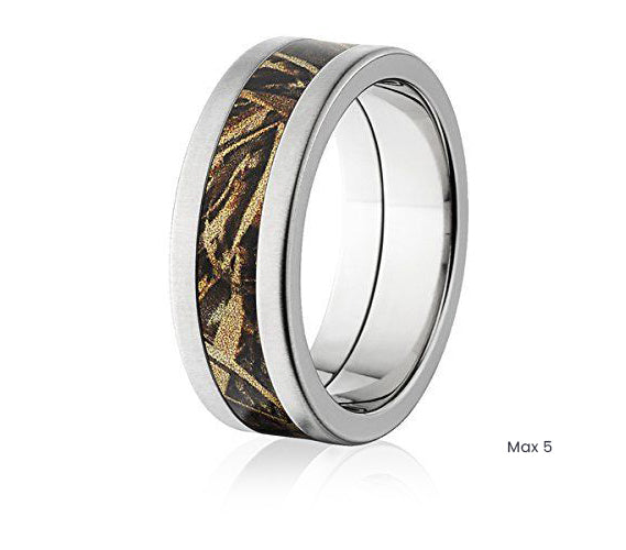 Realtree Wedding Ring 8mm Titanium in Brush Finish - Pick Pattern - Camo Ever After