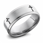 Mens Cross Ring - Titanium 8mm 