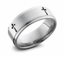 Mens Cross Ring - Titanium 8mm 