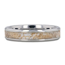 White Dinosaur Bone Inlay Ring Tungsten- Choose Width 