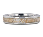 White Dinosaur Bone Inlay Ring Tungsten- Choose Width 