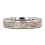 White Dinosaur Bone Inlay Ring Tungsten- Choose Width 