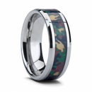 Tungsten Ring with Military Style Jungle Camo Inlay 