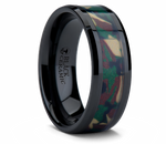 Military Camo Ring with Jungle Camo 8mm 