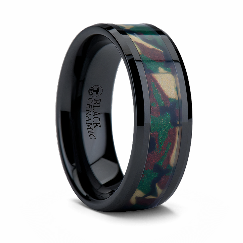 Military Camo Ring with Jungle Camo 8mm 