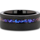 Crushed Alexandrite Ring in Sandblasted Black Tungsten 