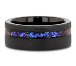 Crushed Alexandrite Ring in Sandblasted Black Tungsten 