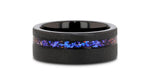 Crushed Alexandrite Ring in Sandblasted Black Tungsten 
