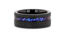 Crushed Alexandrite Sandblasted Black Tungsten Ring - Camo Ever After