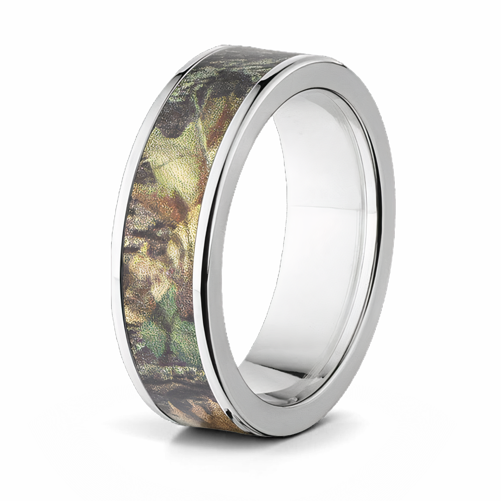 Mossy Oak New Breakup Camo Ring - 7mm Titanium 