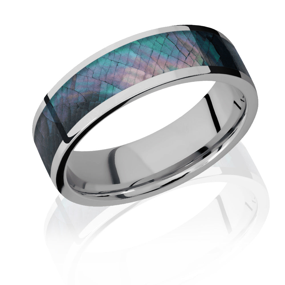 Titanium Black Mother of Pearl Ring 7mm 