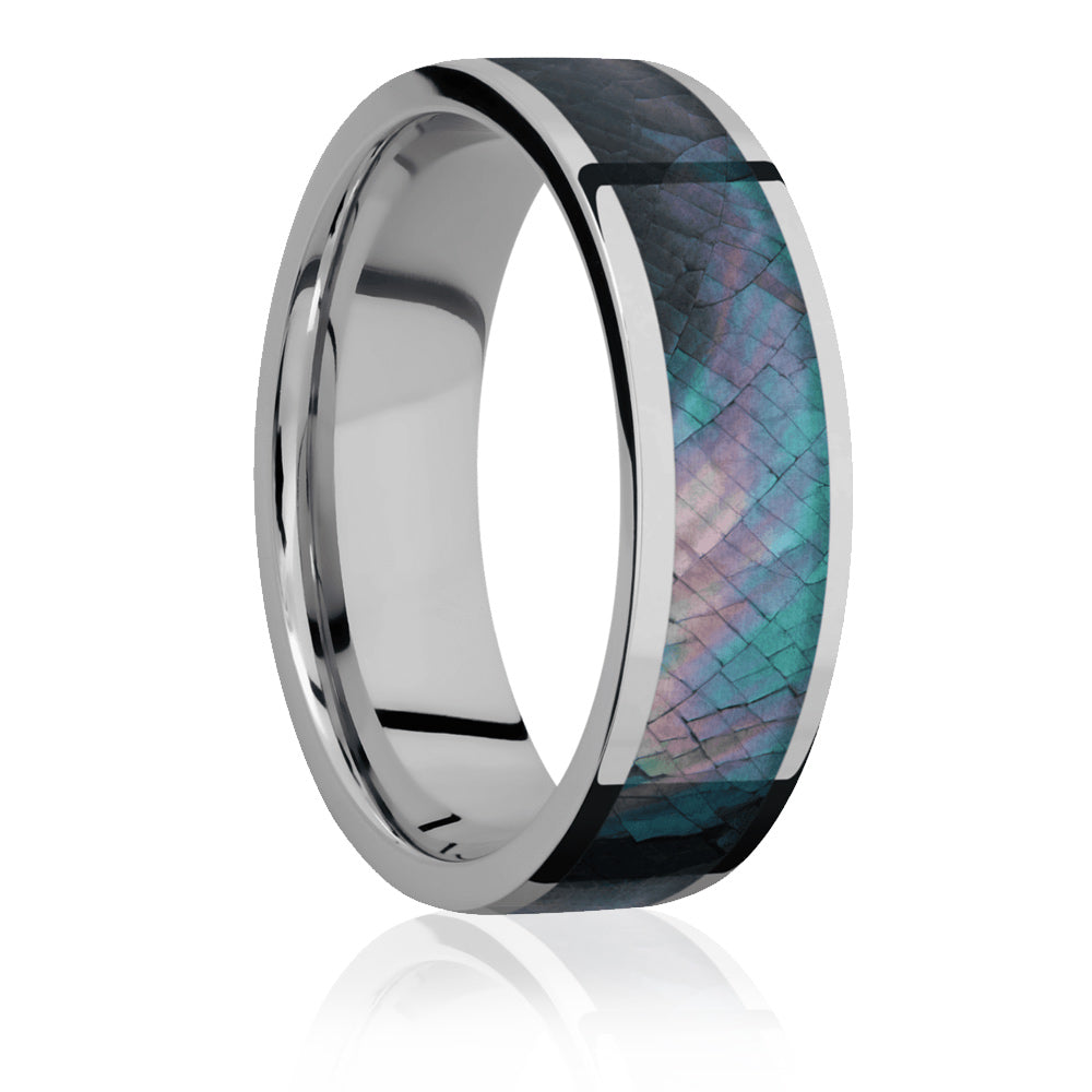 Titanium Black Mother of Pearl Ring 7mm 