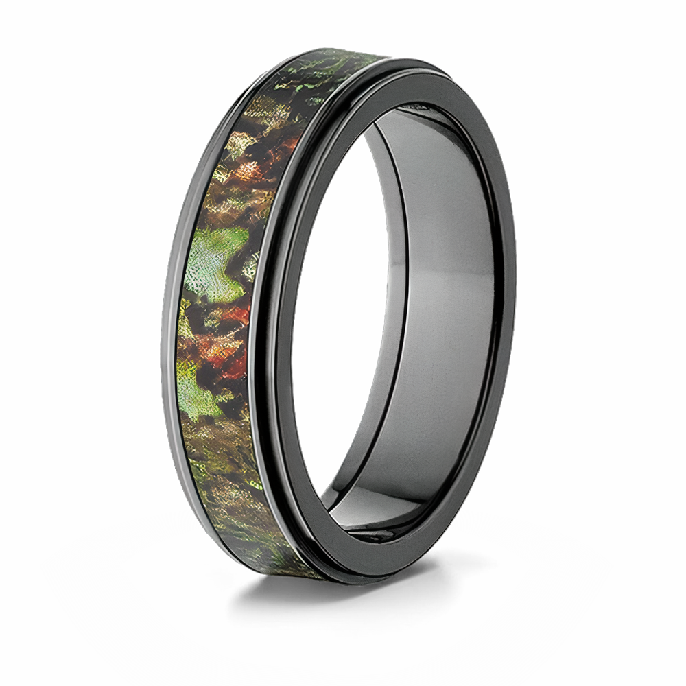 Mossy Oak Raised Center 6mm Black Ring 