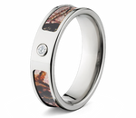 Mossy Oak Pink Breakup Camo Ring & Real Diamond - 6mm 