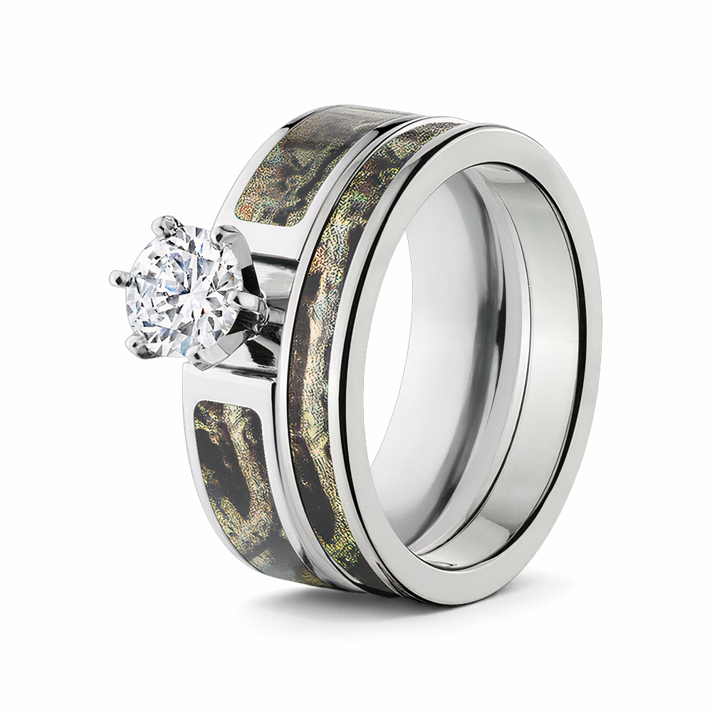 Mossy Oak Breakup Infinity Camo Ring Set for Her 