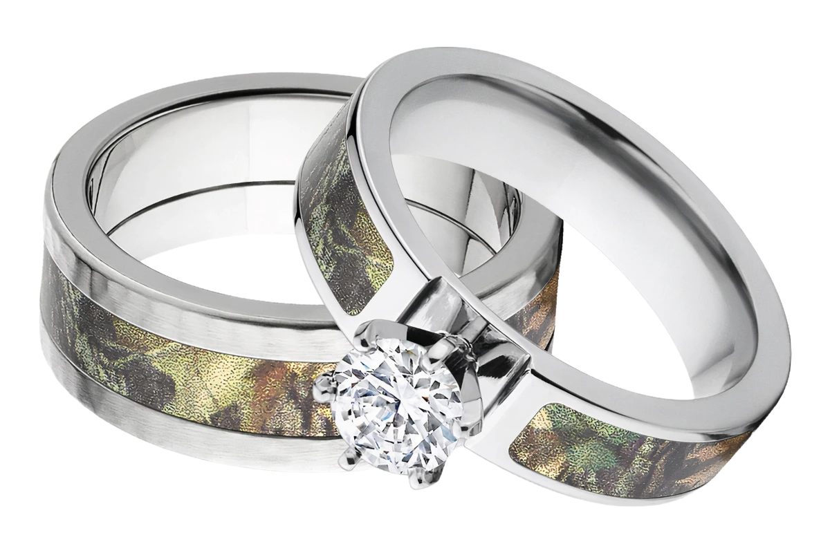 Mossy Oak Camo Ring Set for Him and Her - New Breakup 
