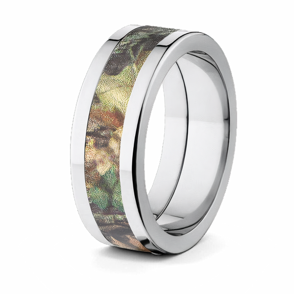 Mossy Oak Titanium 8mm Ring - Choose Pattern 