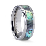 Mother of Pearl Beveled Wedding Band
