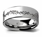 Mountain Range Outdoors Ring - Tungsten - 4mm - 10mm 