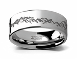 Mountain Range Outdoors Ring - Tungsten - 4mm - 10mm 
