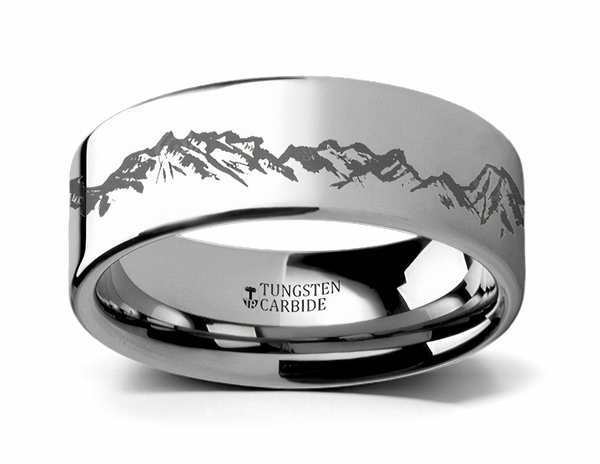 Mountain Range Outdoors Ring - Tungsten - 4mm - 10mm 