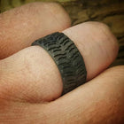 Carbon Fiber Tire Tread Ring - Tough Wedding Band 