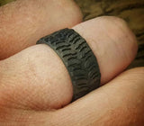 Carbon Fiber Tire Tread Ring - Tough Wedding Band 