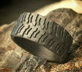 Carbon Fiber Tire Tread Ring - Tough Wedding Band 