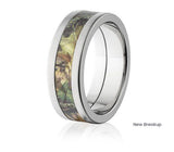 Mossy Oak Ring 8mm Titanium in Brush Finish - Pick Pattern 