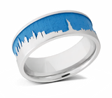 New York Skyline Ring with Blue Sky 