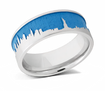 New York Skyline Ring with Blue Sky 