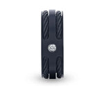 Black Rope Inlaid Black Titanium Ring with Diamond - Camo Ever After
