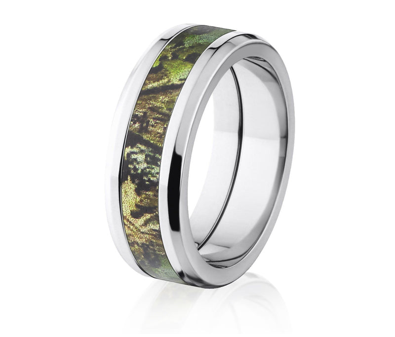 Mossy Oak Obsession Camo Ring - 8mm Tapered - Camo Ever After