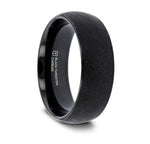 Domed Tungsten Ring with Sandblasted Crystalline Finish 
