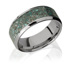Ocean Jasper Ring - Beveled Titanium 