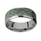 Ocean Jasper Ring - Beveled Titanium 