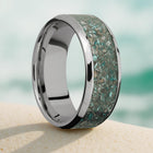 Ocean Jasper Ring - Beveled Titanium 
