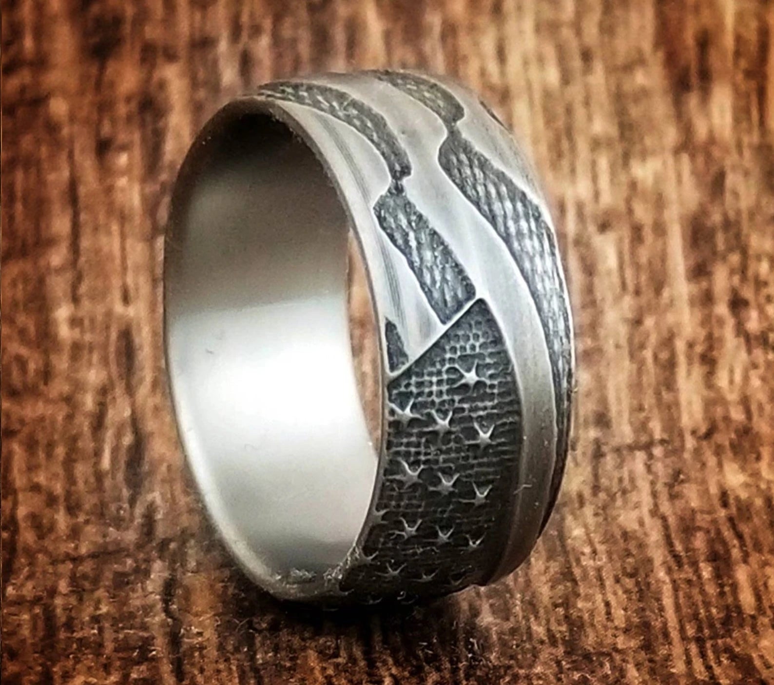 Old Glory Titanium American Flag Ring - Camo Ever After