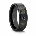 Ombre Antler Inlay Ring with Black Diamond 