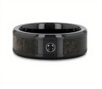 Ombre Antler Inlay Ring with Black Diamond 
