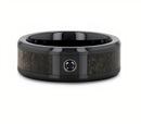 Ombre Antler Inlay Ring with Black Diamond 