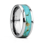 Turquoise Tungsten Wedding Band