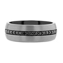 Gunmetal Tungsten Ring with Black Sapphires 